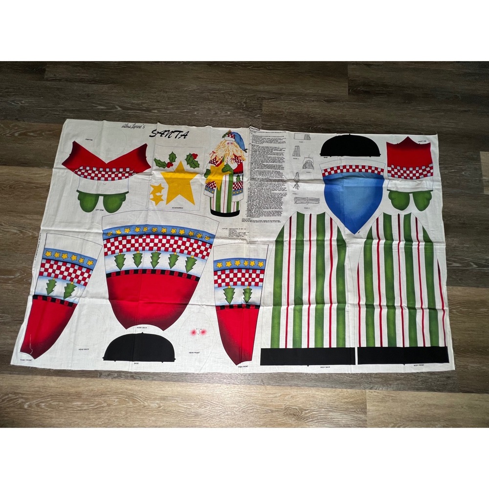 Alma Lynne Santa Fabric‎ Panel OS Multicolor Excellent DIY Soft Sculpture